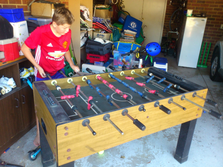 Tim gets a free foosball table Barry Stuart Cable